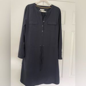 Womens easy packable button front cinch waist dress